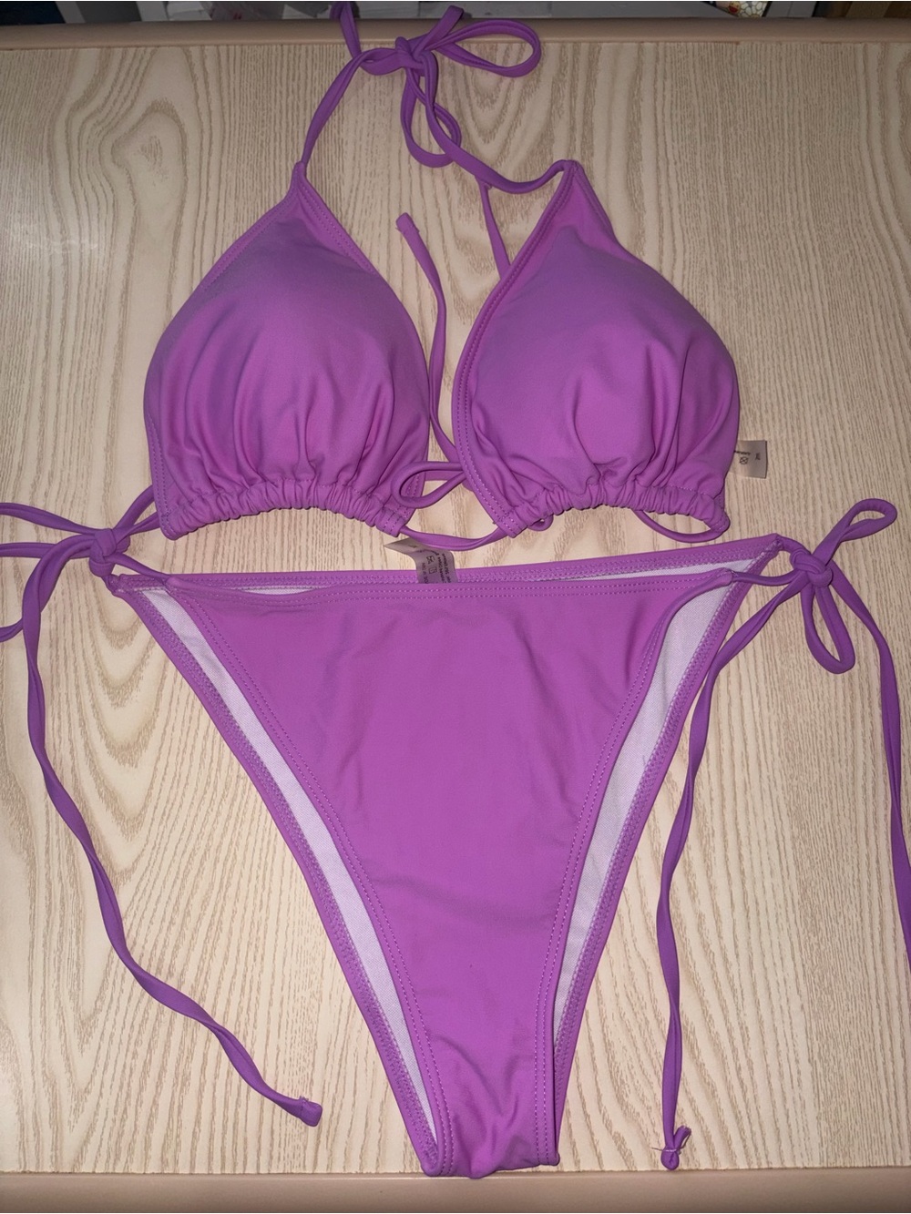 Adjustable Tie-Side Bikini Set in Lavender Purple